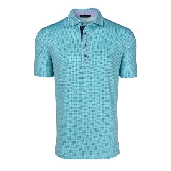 NWT Greyson Men's Beacon Short Sleeve Polo in Viper Blue size Medium - Picture 1 of 7